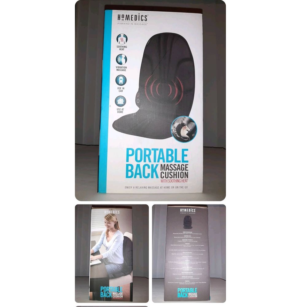 Homedics Portable Back Massage Cushion w/Heat For Home or Auto Model - Picture 3 of 4